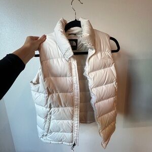 The north face white puffer vest